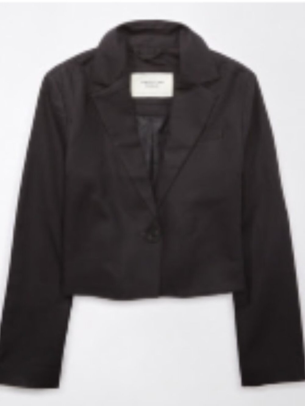 AE Linen-Blend Cropped Blazer